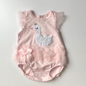 Adorable Swan Princess Pink Sleeveless Onesie